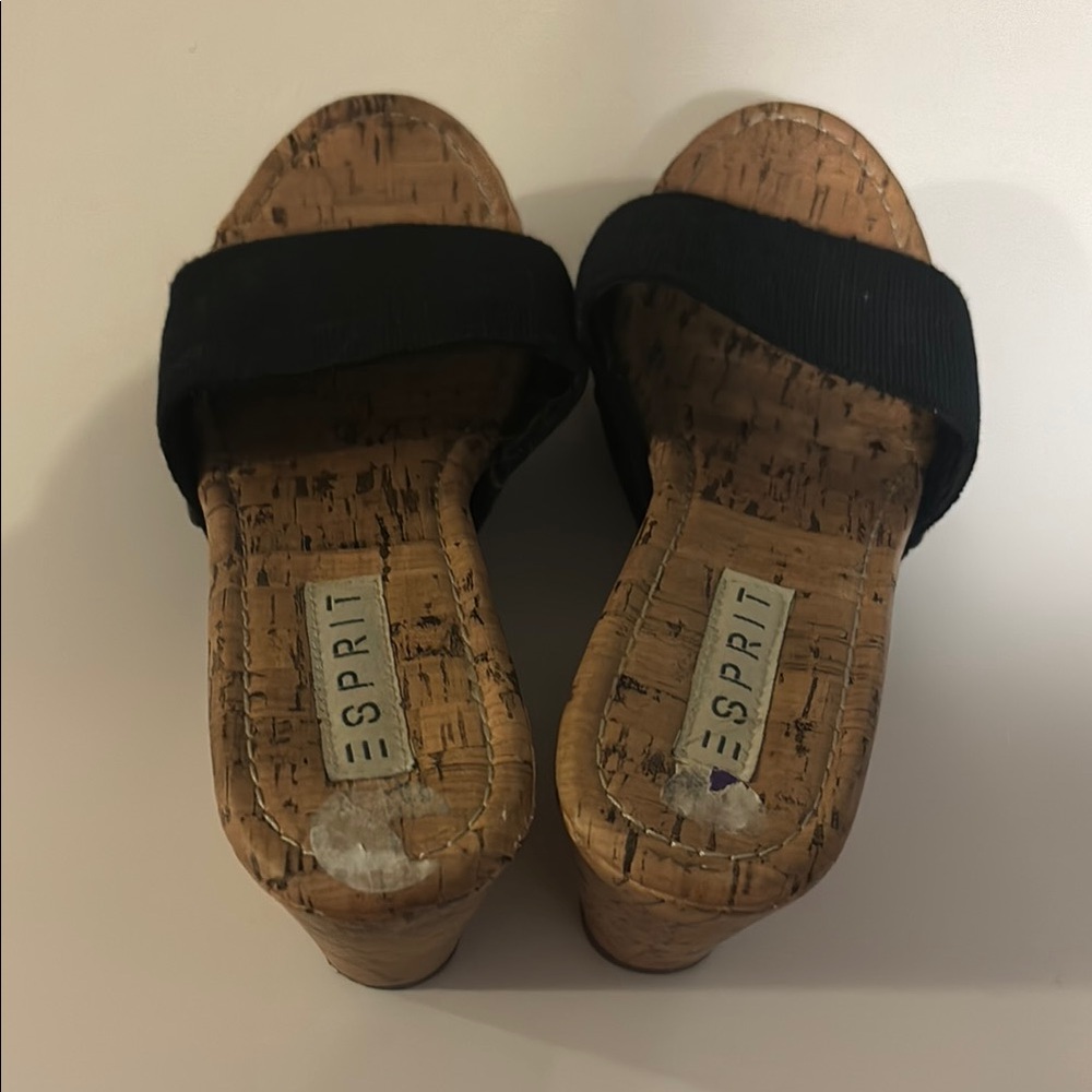 Espirit Cork Wedge Heels Size 9